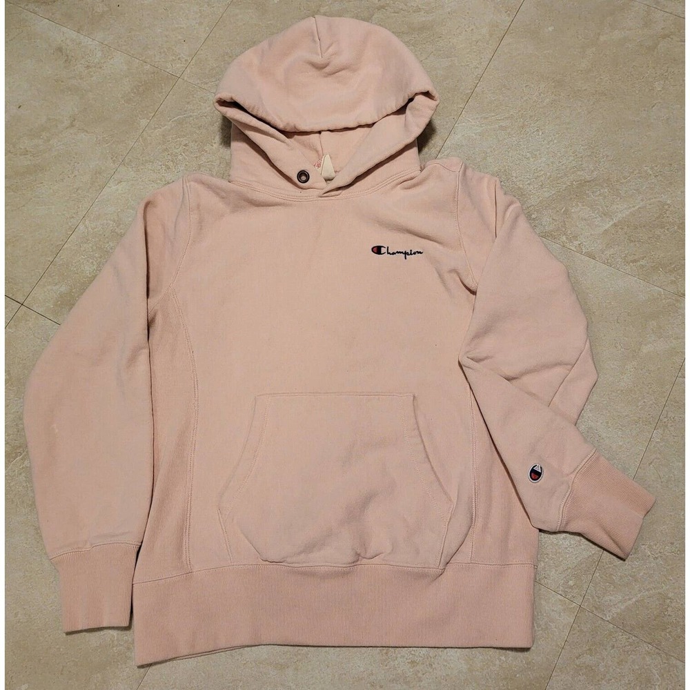 VTG Champion Reverse Weave Warmup Womens XL Pink Blank Sweatshirt Hoodie